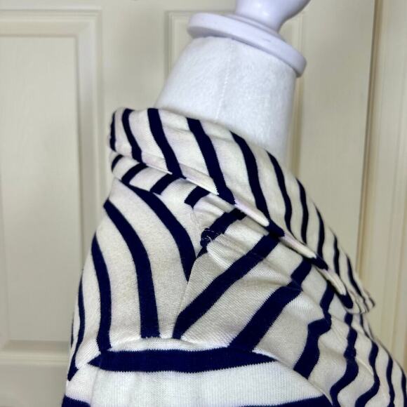 Splendid 100% Cotton Knit Moto Jacket Zipper Stripe Double Breasted Small - Picture 5 of 10